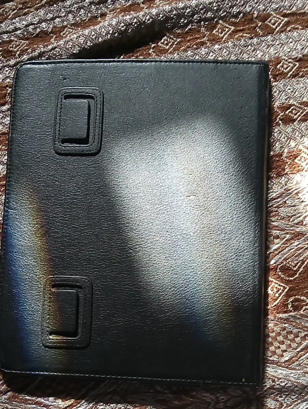 Men's Black Leather Folio Case - Unbranded